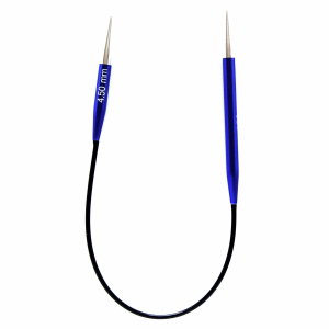 Knit Pro ZING fiksētās apļa adāmadatas, īsas 4.50 mm 25 cm
