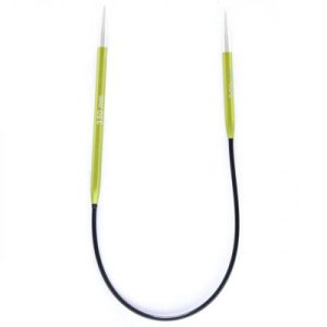 Knit Pro ZING fiksētās apļa adāmadatas, īsas 3.50 mm 25 cm