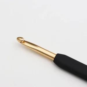 Alumīnija Tamboradata ar melnu rokturi - zelta  Knit Pro 8.00 mm