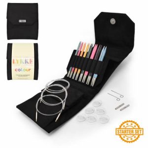 Colour 5" interchangeable needles Starter set black vegan suede